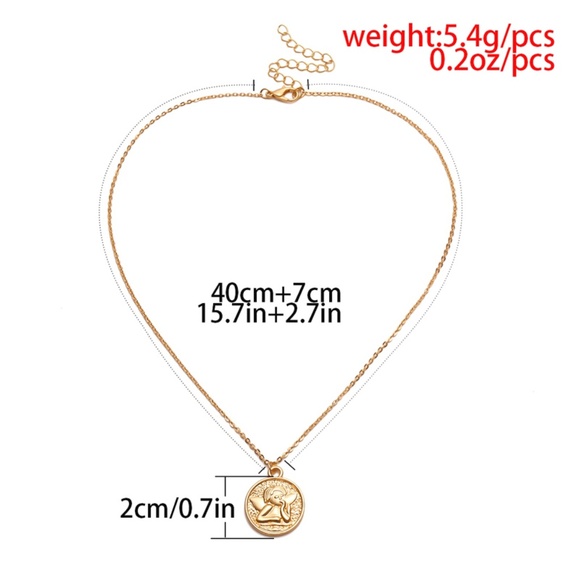 Antique Style//Ancient Angle Coins Cupid Necklace5 - Picture 4 of 5